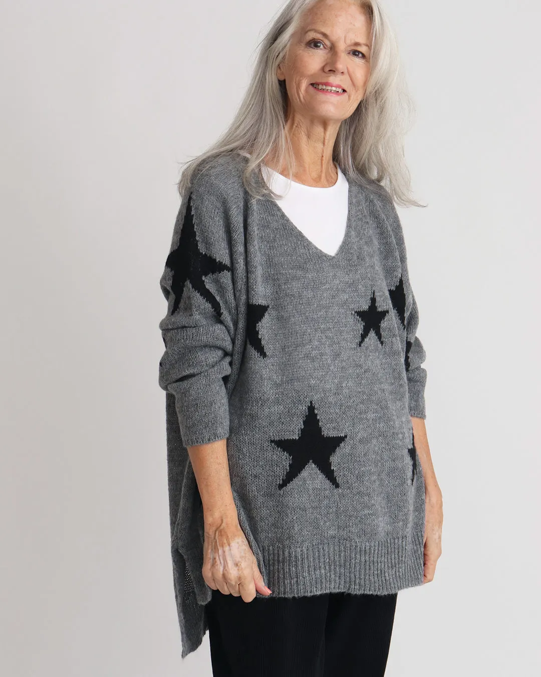 Polly Star Jumper - Grey