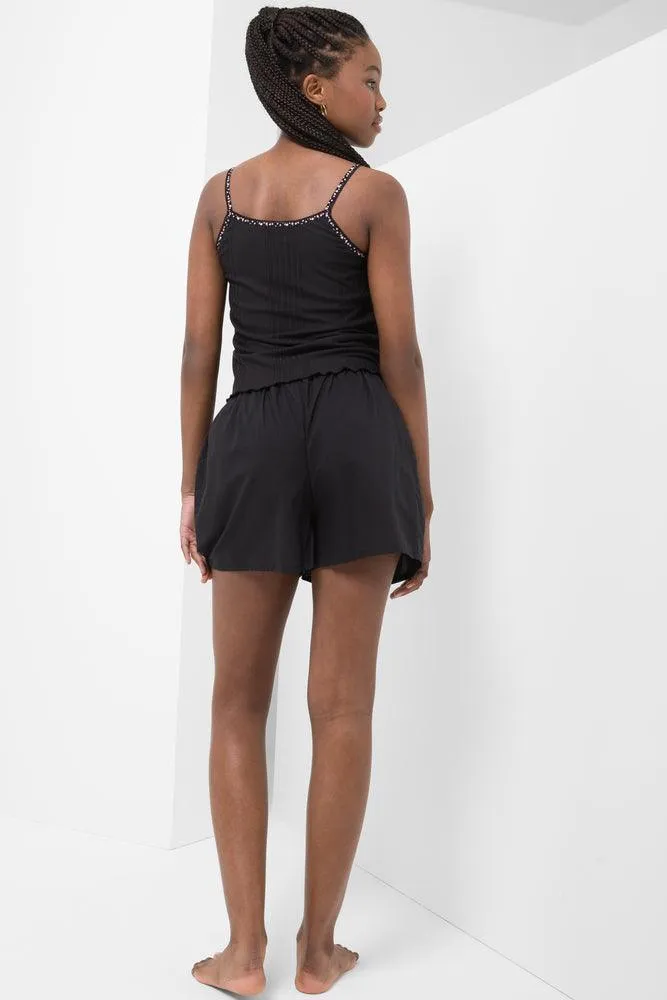 Rib Strappy Black