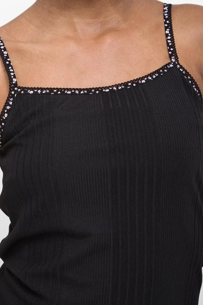 Rib Strappy Black