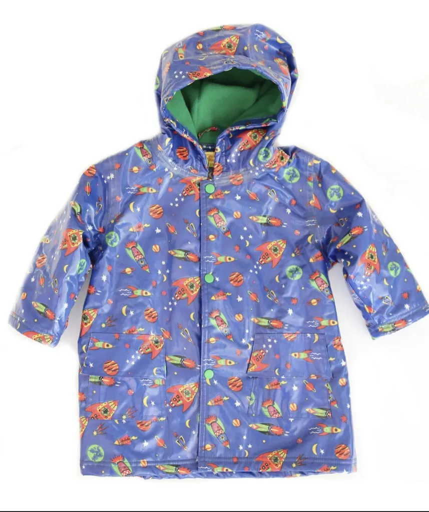 Rocket Ship Lined Raincoat