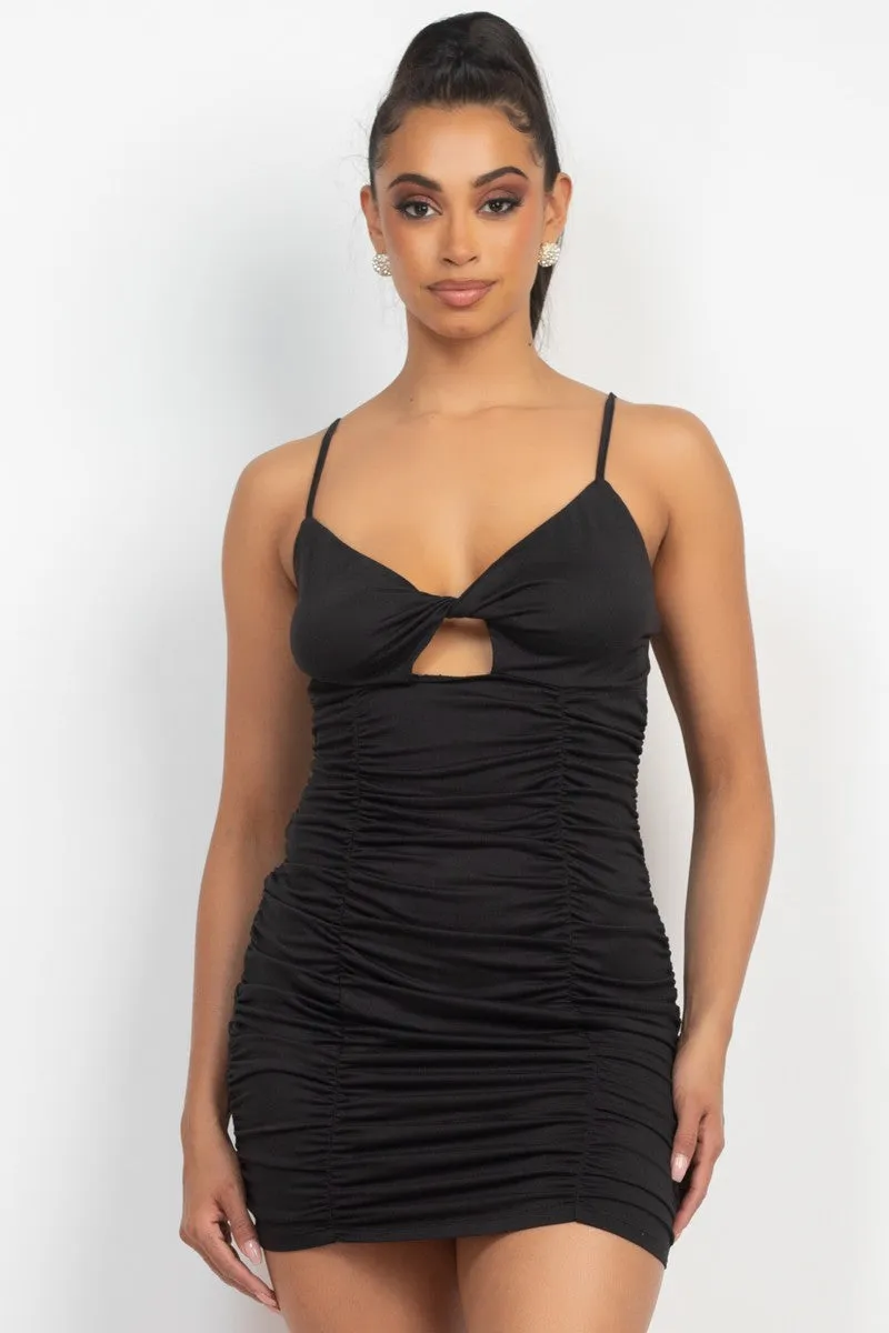 Ruched Twisted Cami Bodycon Dress