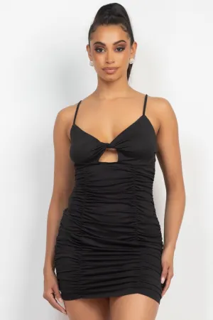 Ruched Twisted Cami Bodycon Dress