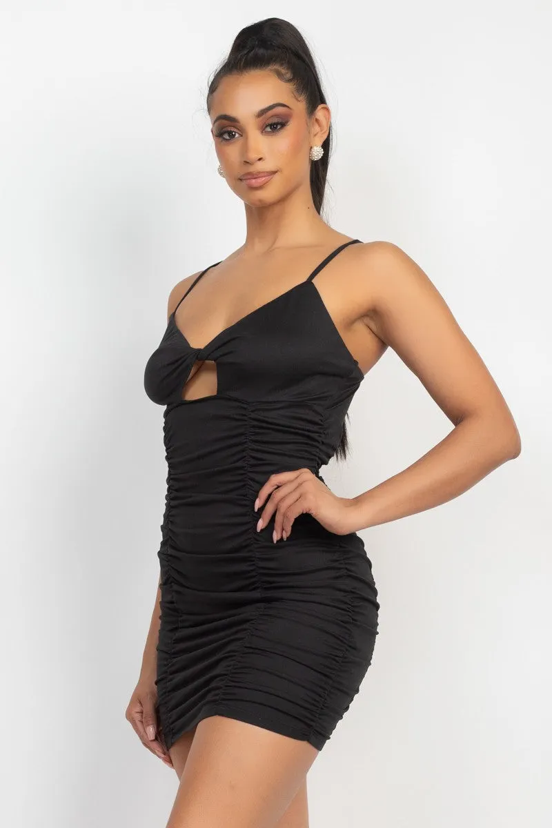 Ruched Twisted Cami Bodycon Dress