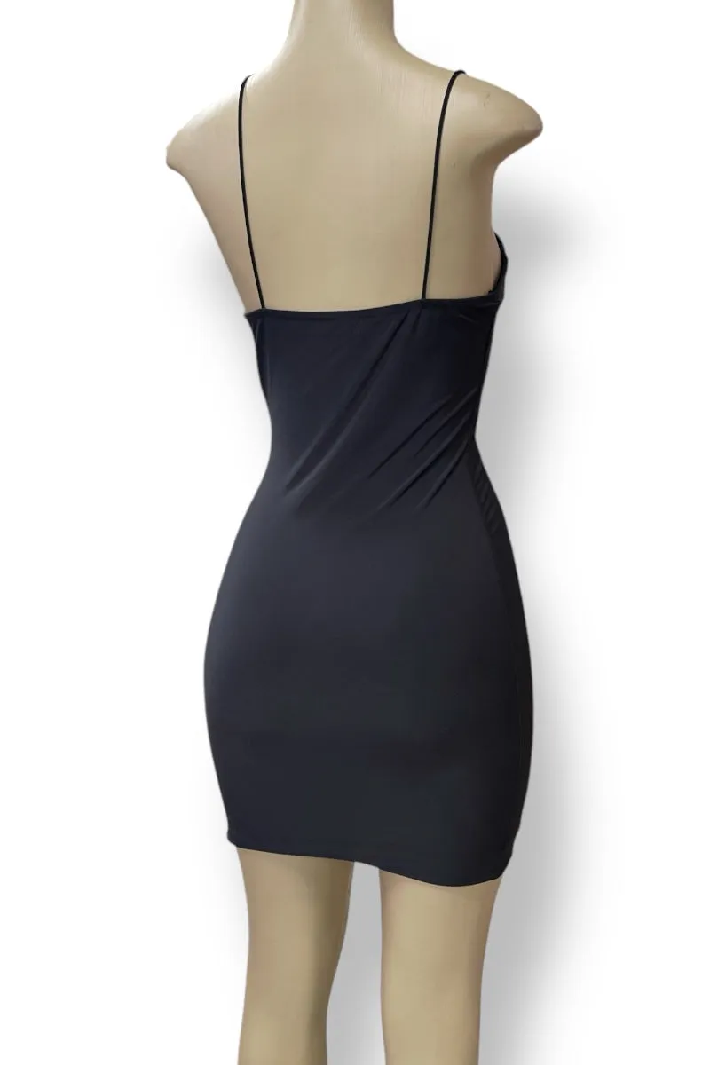 Solid Lined Mini Dress