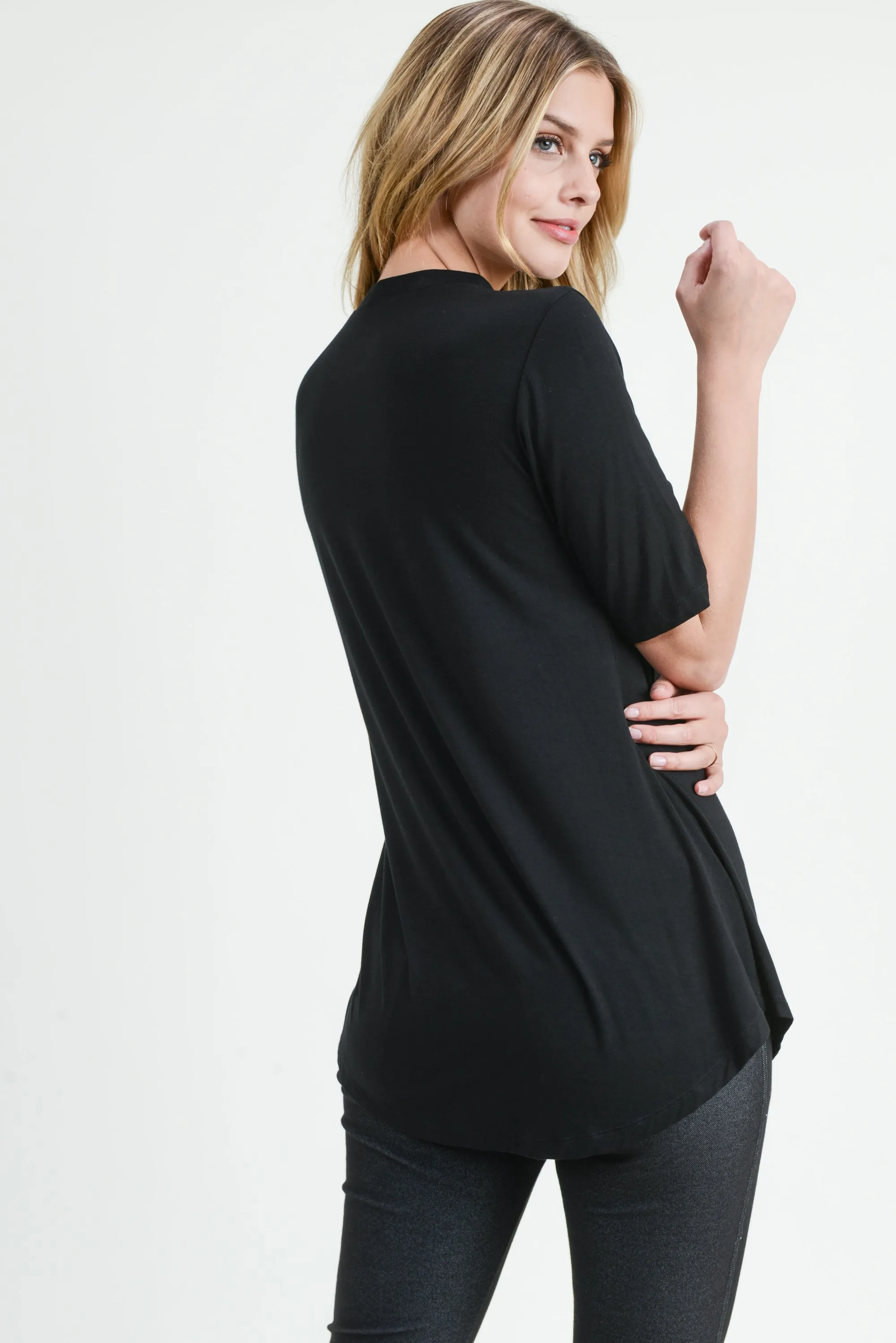 Strappy Choker Neck Detail Short Sleeve Top