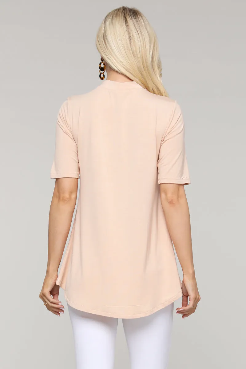 Strappy Choker Neck Detail Short Sleeve Top