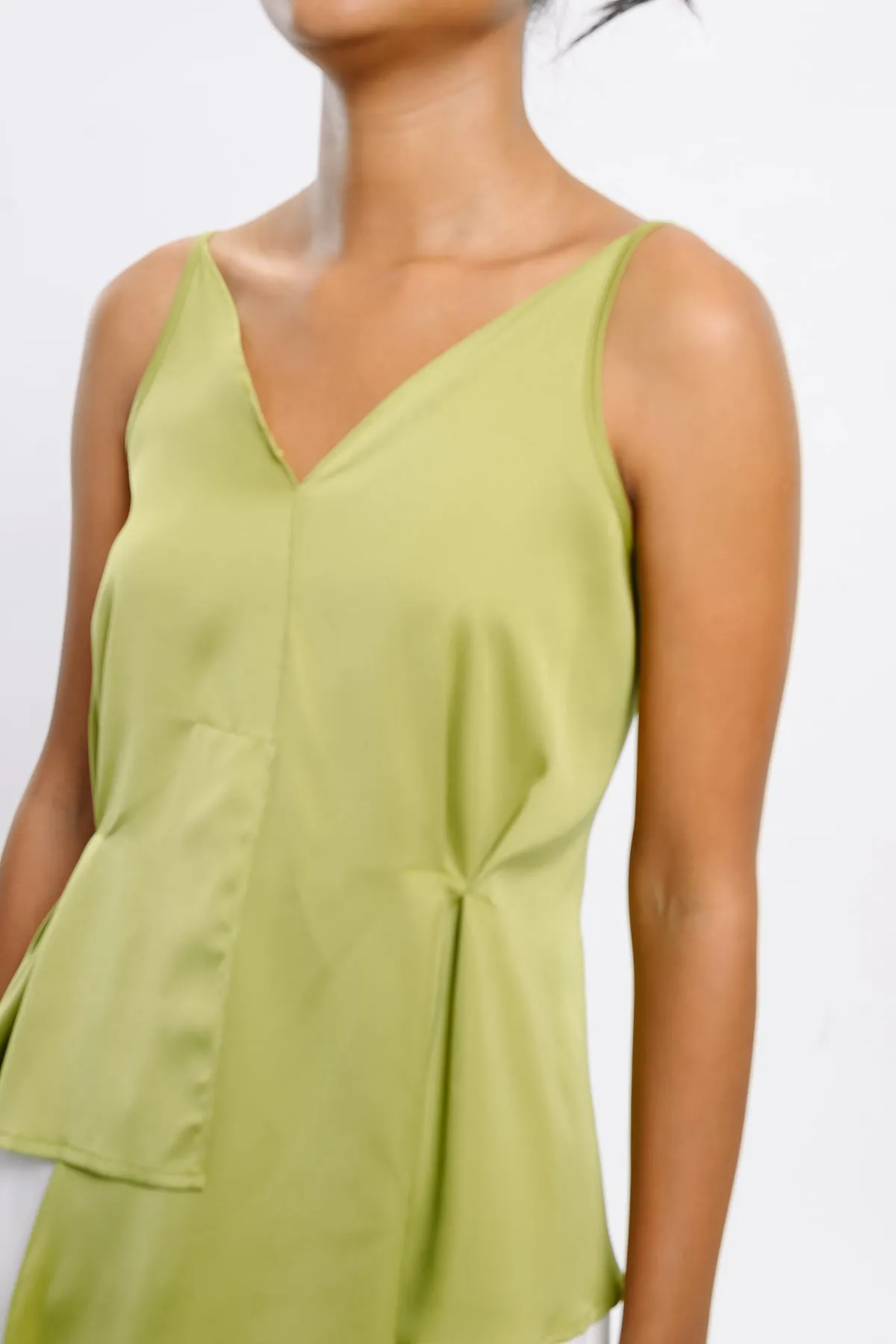 Strappy Green Asymmetric Top