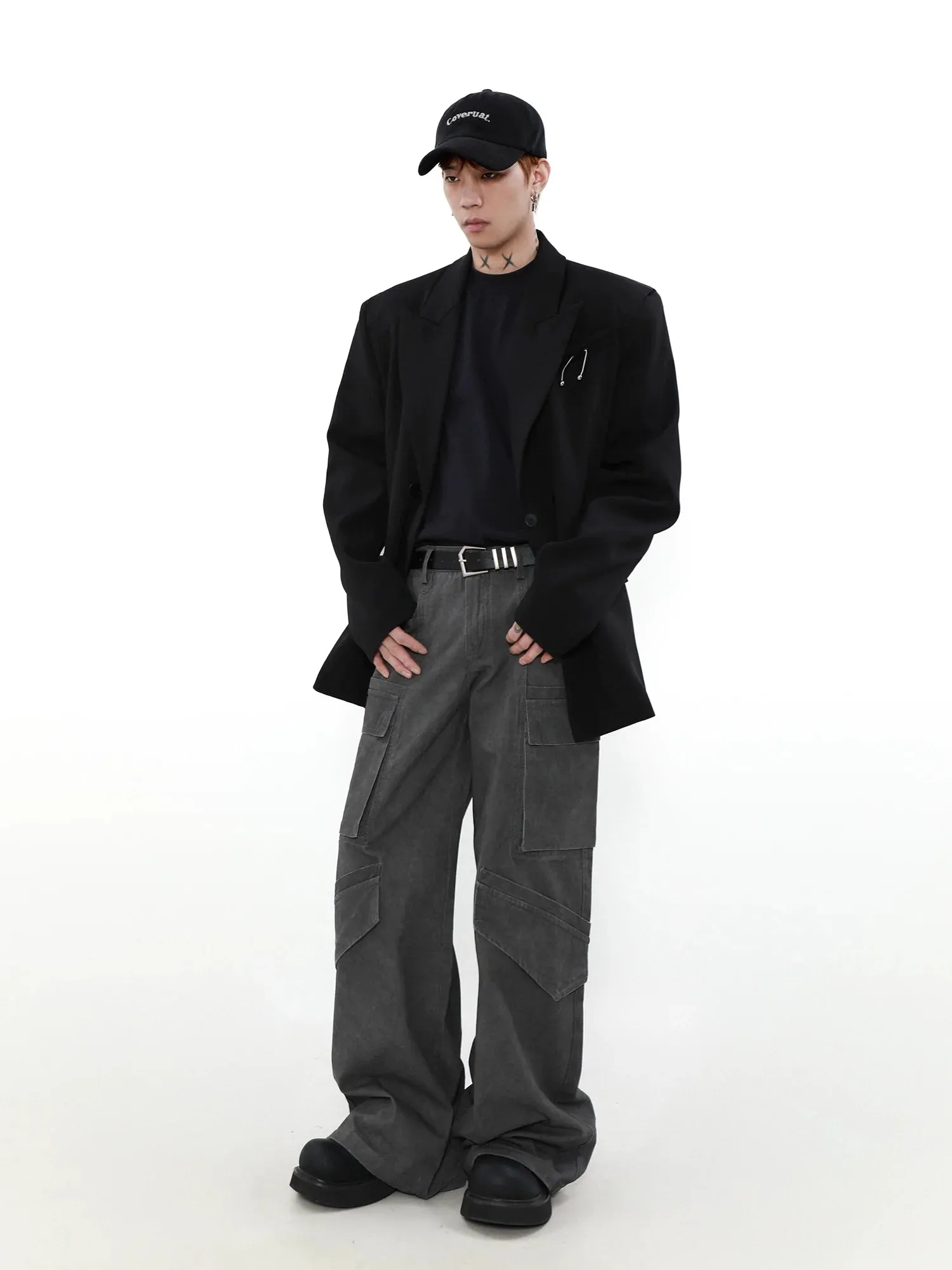 Structured Shoulder Oversized Blazer Jacket