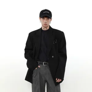 Structured Shoulder Oversized Blazer Jacket