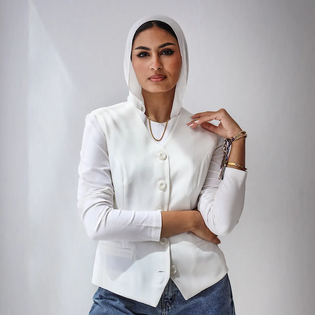 White buttoned waistcoat