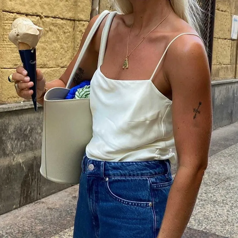 White Strappy Stylish Back Tie Top