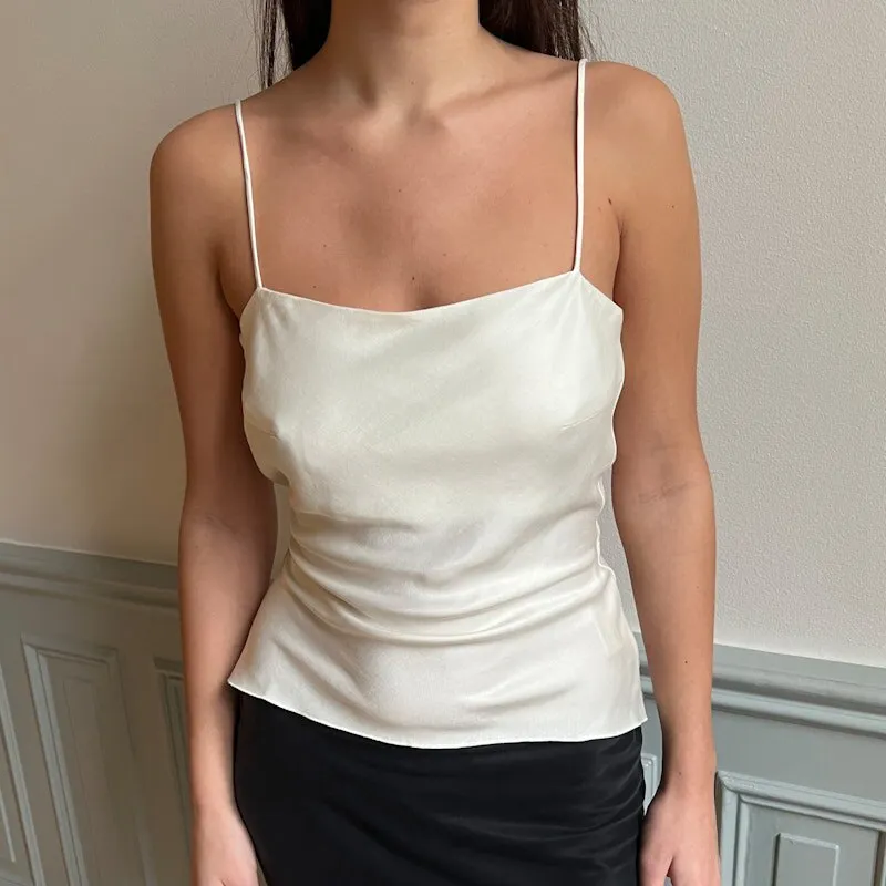 White Strappy Stylish Back Tie Top