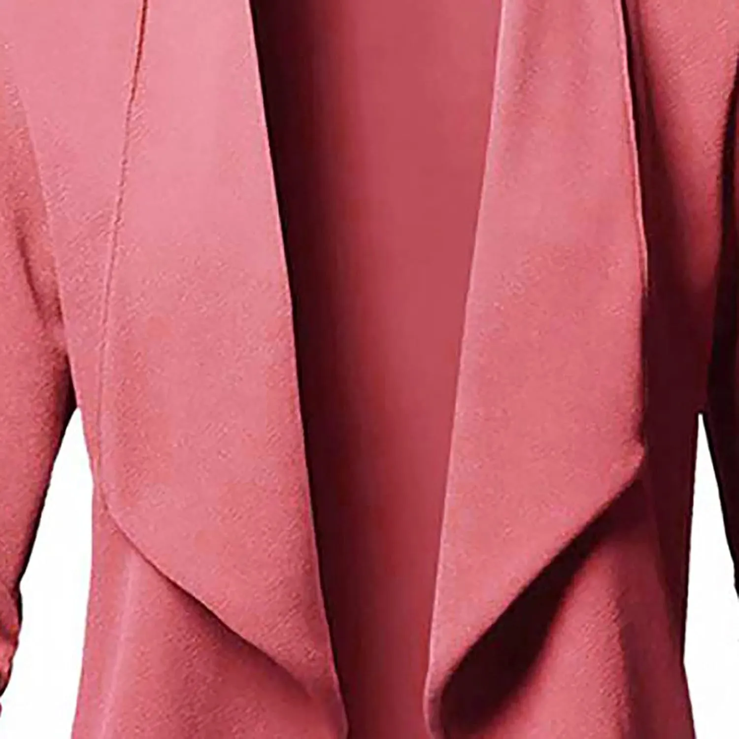 Women's Blazer Jackets Casual Ruched 3/4 Sleeve Open Front Cardigan Blazers Solid Color Stretchy Work Office Coats
