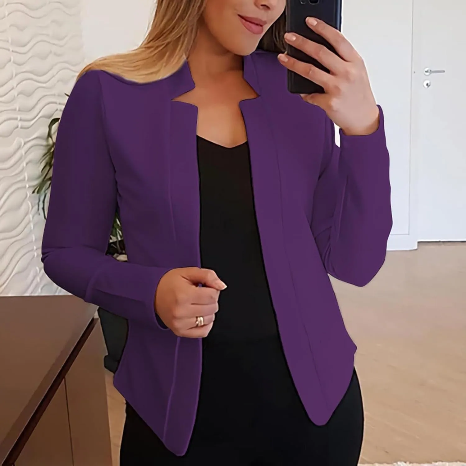 Women's Business Casual Blazers Lightweight Office Jacket Plus Size Open Front Blazer Cropped Blazer Dressy Jackets