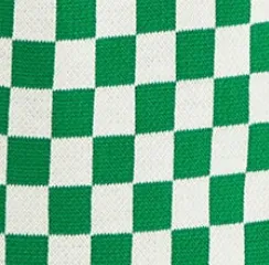 Women's Chequered Knitted Vest in Green and Cream - V-Neck, Distinctive Print, Longer Back Hem, Comfortable Fit.