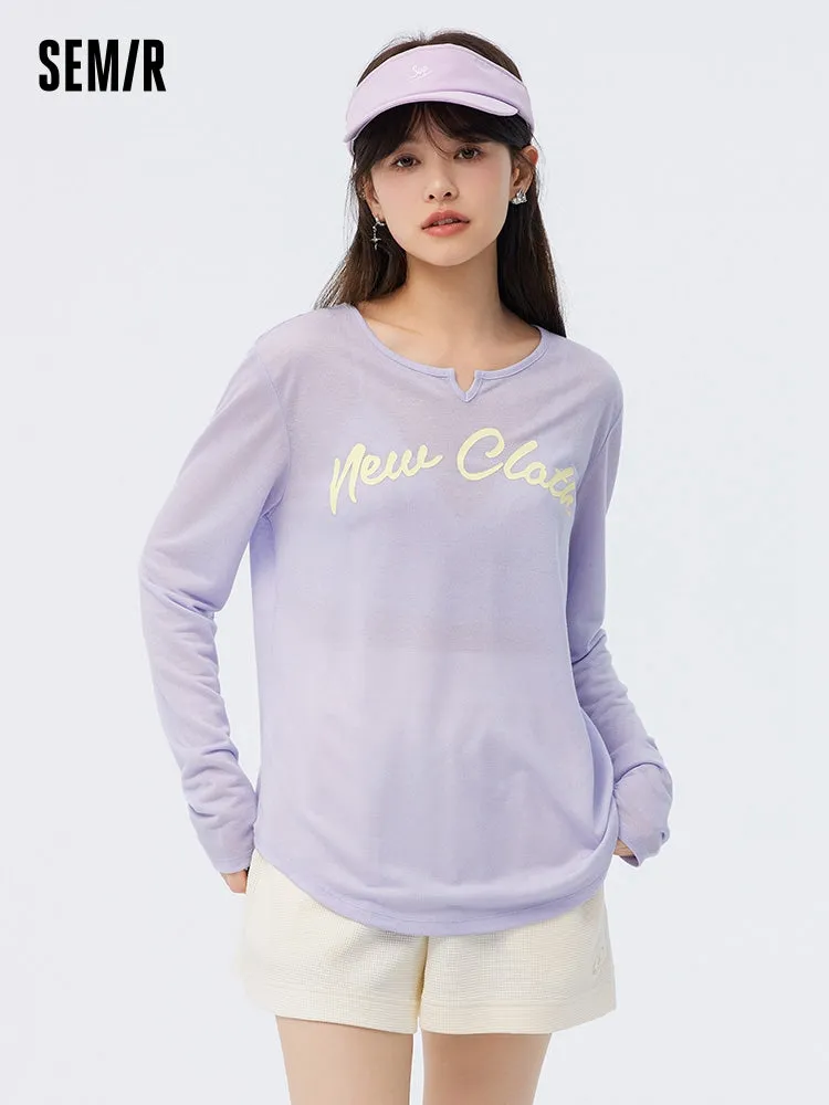 Women's Knitted V-Neck Long Sleeve T-Shirt