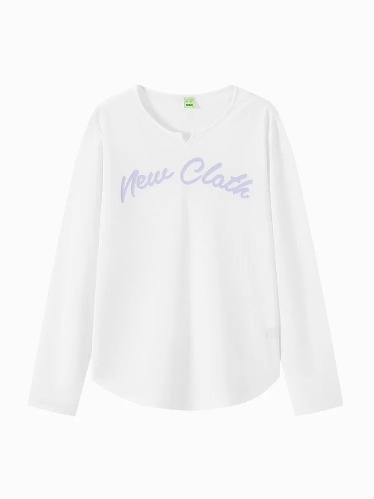 Women's Knitted V-Neck Long Sleeve T-Shirt