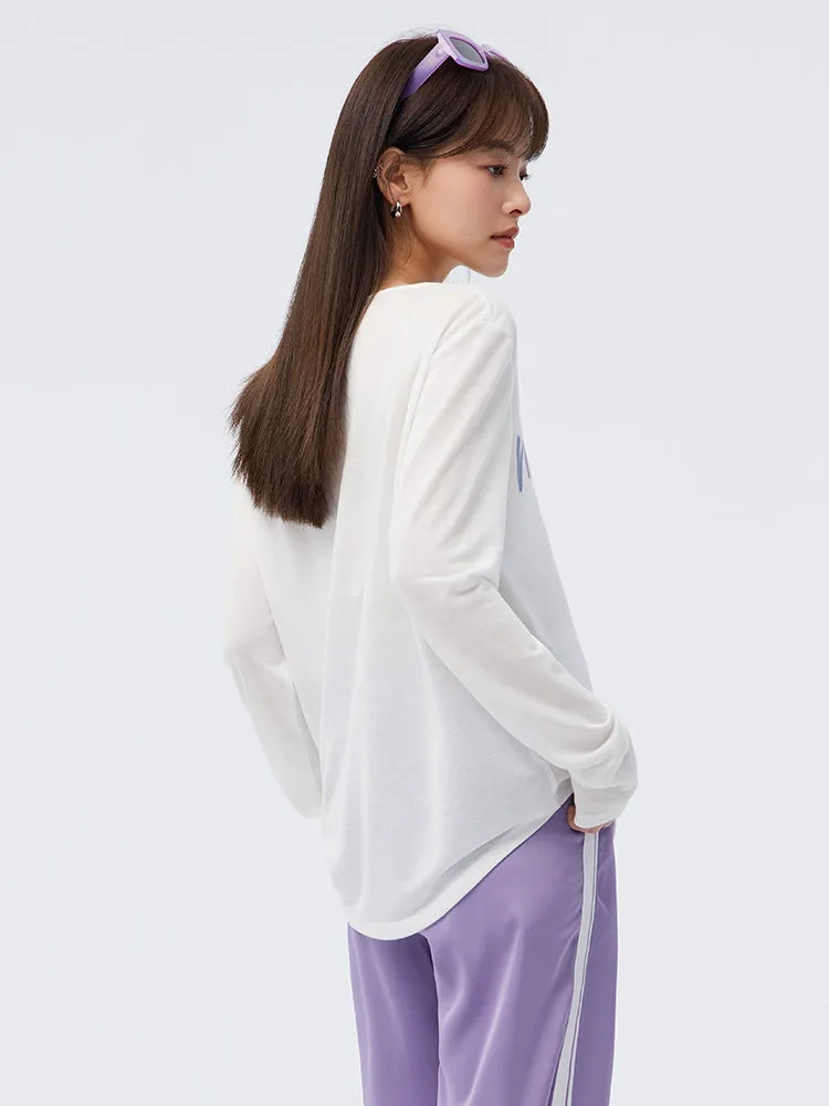 Women's Knitted V-Neck Long Sleeve T-Shirt