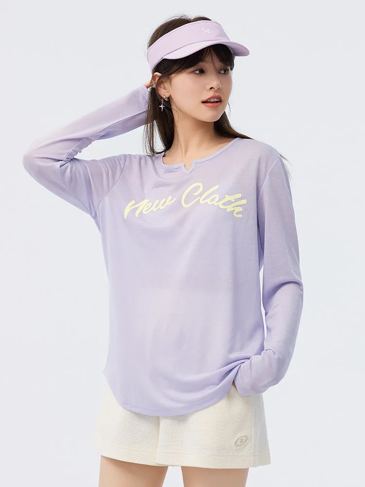 Women's Knitted V-Neck Long Sleeve T-Shirt