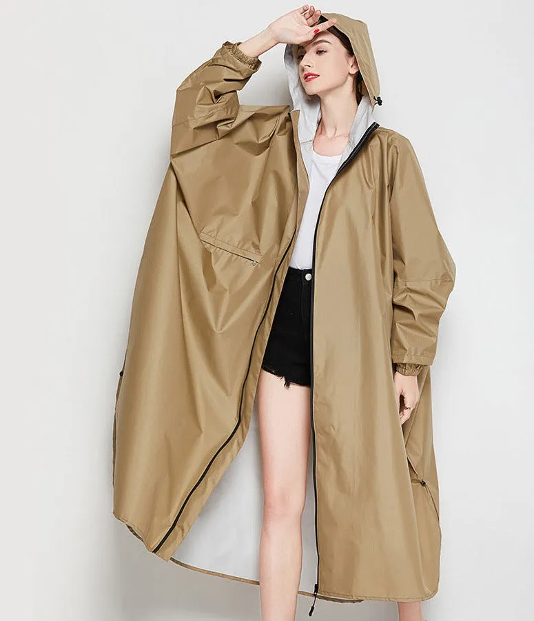 Women's Waterproof Full Zip Hooded Raincoat | Perfect for Autumn/Winter Outdoor Activities