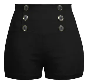Z --- Black High Waisted Retro Shorts